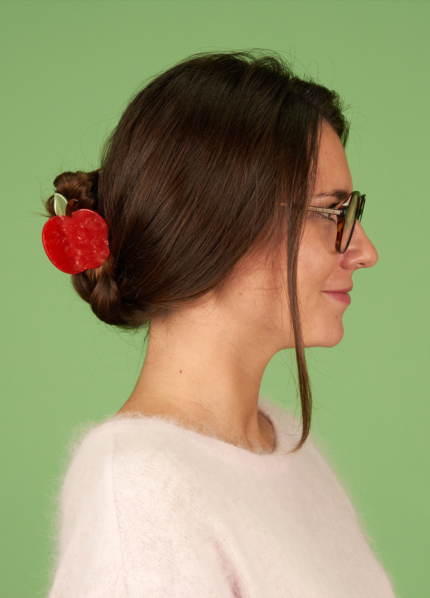 紅蘋果造型髮抓